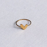 Minimalistische ring van roestvrij staal met hart - goud - Selva & Co