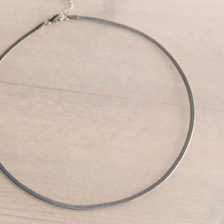 Flat “Snake” chain 3mm - silver color - Selva & Co