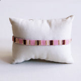 Geweven miyuki- armband gestreept - naakt/roze/bruin - Selva & Co