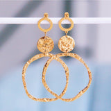 Statement earring round hammered rings - Selva & Co