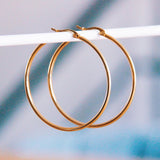 Stainless steel hoop 50mm 'basic' - gold - Selva & Co