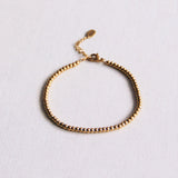 SA830: Steel beaded bracelet "Small" - gold - Selva & Co