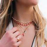 Daisy flower necklace - white/yellow - FI101 - Selva & Co