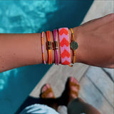 Miyuki bracelet color blocking - lilac/orange - Selva & Co