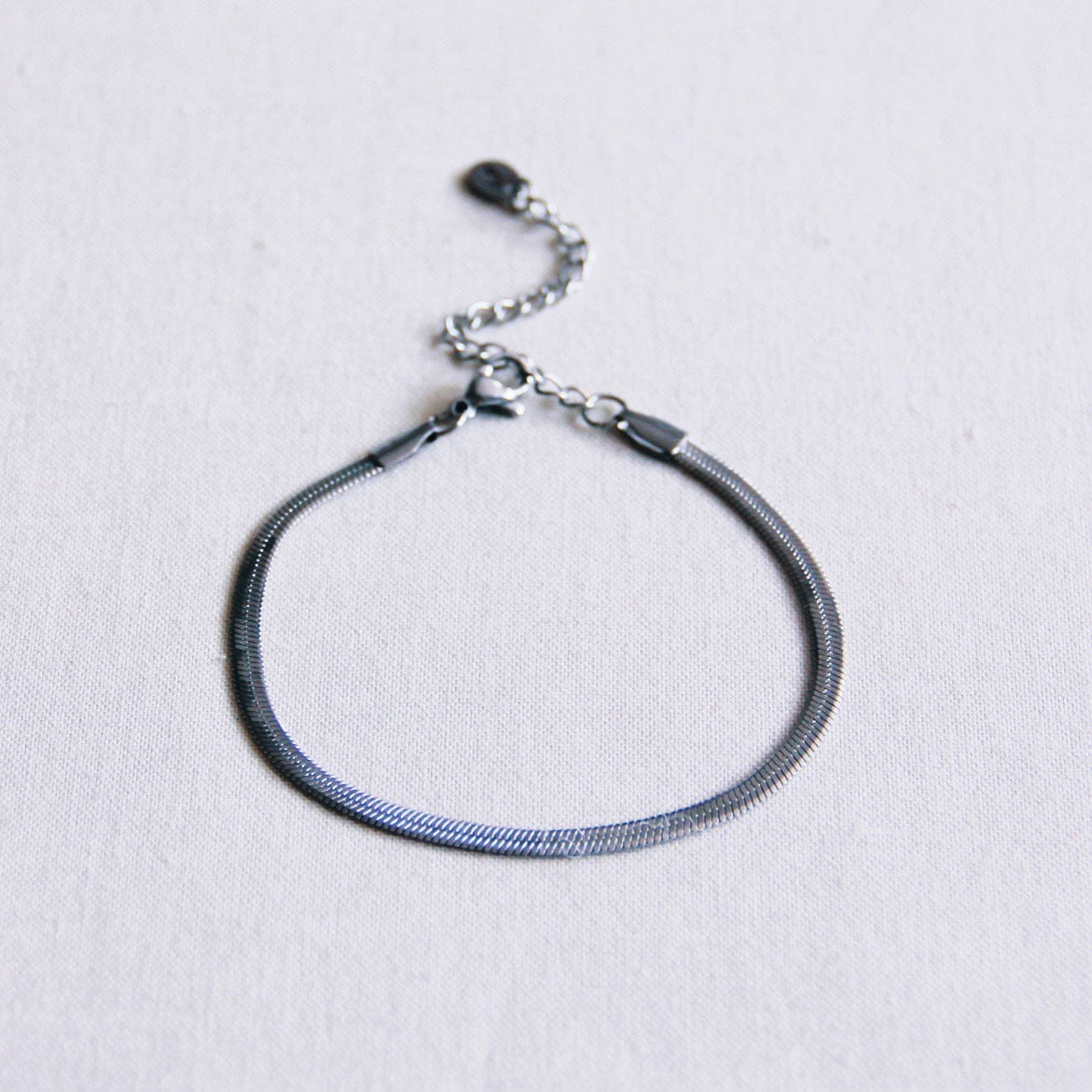 Platte slangenarmband - zilver - Selva & Co