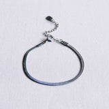 Platte slangenarmband - zilver - Selva & Co