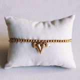 Armband met kraaltjes, hartjes en mini parel - Selva & Co