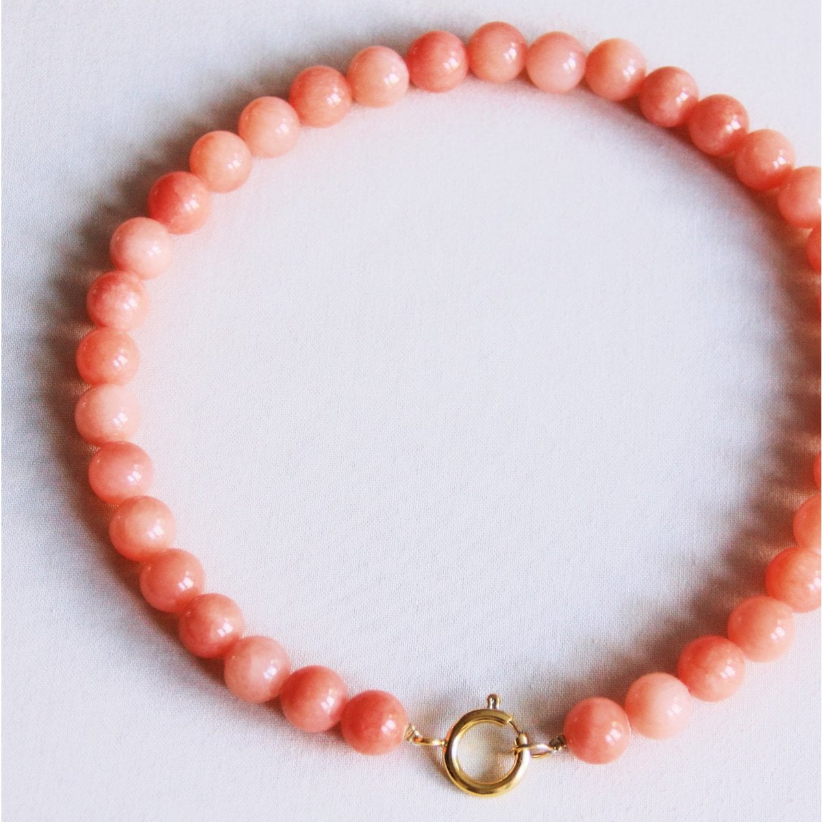 Natuurlijke stenen kralenketting XL - oranje - Selva & Co