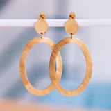 Statement earring large oval ring - gold - Selva & Co