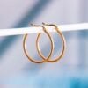Roestvrij stalen creolen 30mm basic - goud - Selva & Co