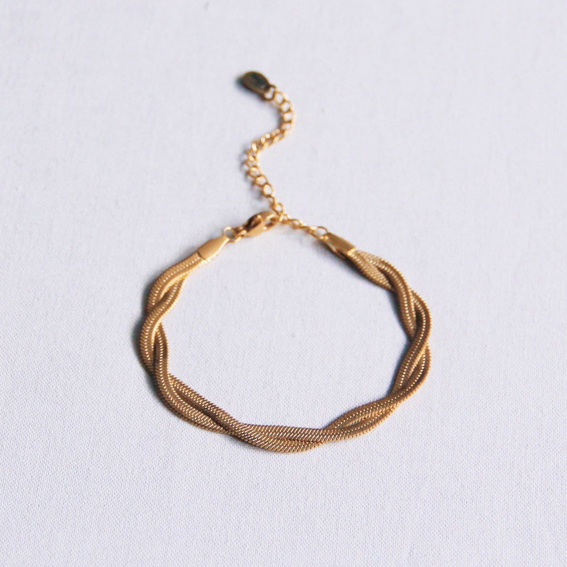 SA860 - Stainless steel braided snake bracelet - gold - Selva & Co