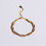 SA860 - Stainless steel braided snake bracelet - gold - Selva & Co