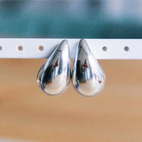 Druppel oorbellen van roestvrij staal – glans/zilver - Selva & Co