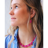 Wide hoop with nugget charm - fuchsia - Selva & Co