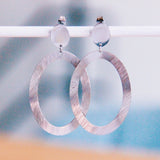 Statement earring large oval ring - silver - Selva & Co