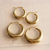 Stainless steel hoop 30mm “wide” – gold - Selva & Co