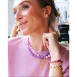 Natural stone bead necklace XL - lilac - Selva & Co