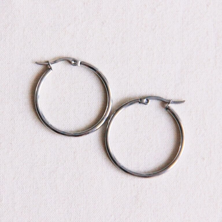 Roesvrij stalen creolen 30mm basic - zilver - Selva & Co