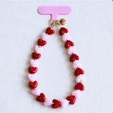 Telefoonsnoerharten - roze/rood - Selva & Co
