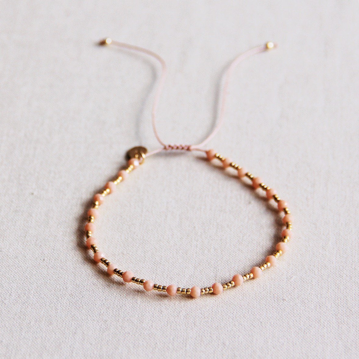Edelstenen miyuki-armband – perzik - Selva & Co