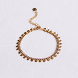Stalen armband met ketting en munten - goud - Selva & Co