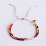 Double miyuki bracelet - red/lilac/bordeaux - Selva & Co