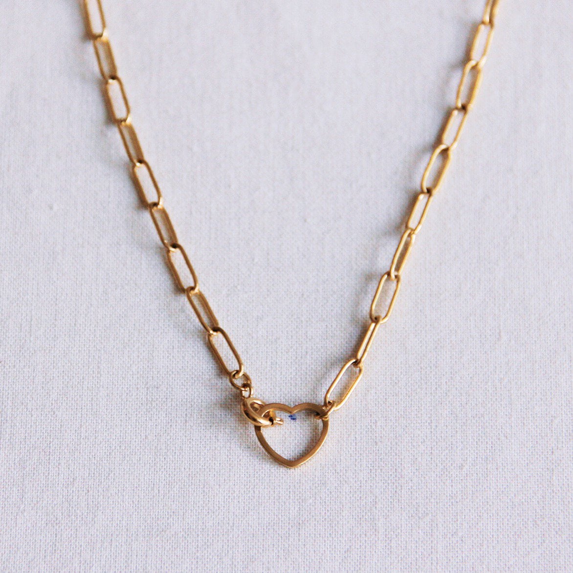 RVS D-ketting met open hartsluiting - goud - Selva & Co