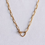 RVS D-ketting met open hartsluiting - goud - Selva & Co