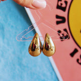 Stainless steel drop earring - shine/gold - Selva & Co