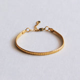 SA811 - Steel flat bracelet striped - gold - Selva & Co