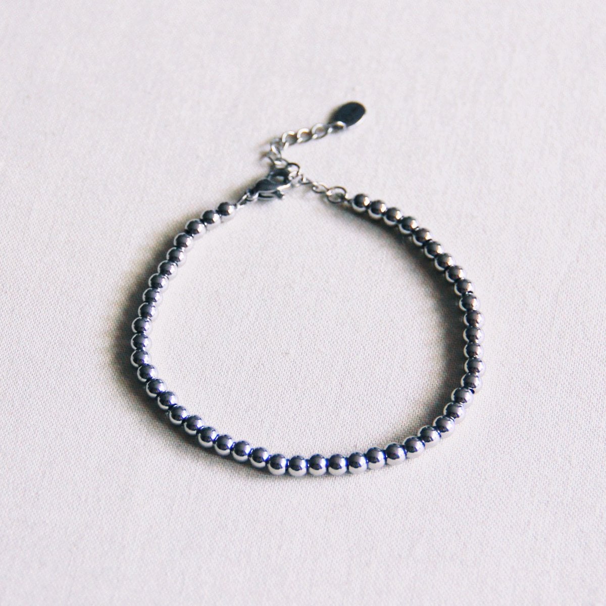 SA816 - Steel beaded bracelet - silver - Selva & Co