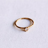 Minimalistische ring met kristallen hart - wit - Selva & Co