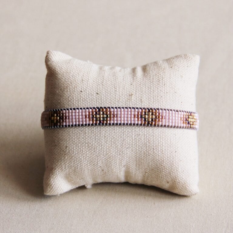 PC114: Weaving bracelet nude/cognac/goldplated - Selva & Co