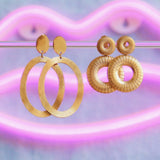 Statement earring large oval ring - gold - Selva & Co