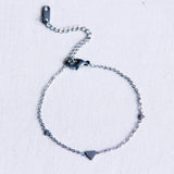 Stainless steel fine bracelet with 3 mini hearts – silver - Selva & Co