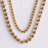 Roestvrijstalen dubbele bolletjesketting XL - goud - Selva & Co