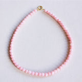 Natuurstenen kleine kralenketting - lichtroze - Selva & Co