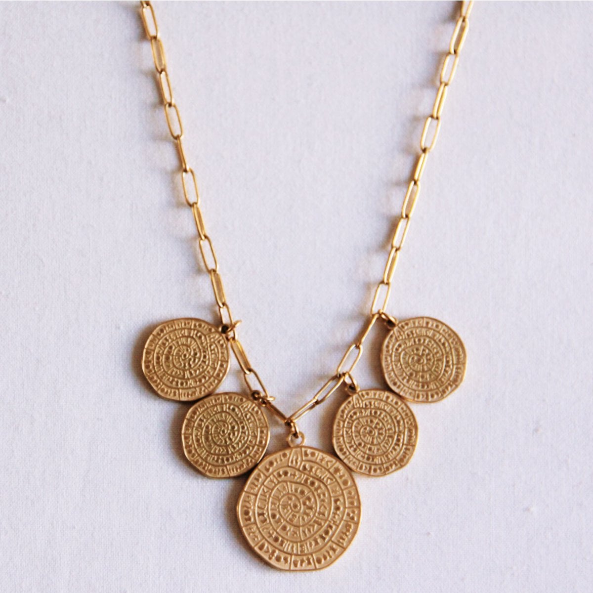 Bedelketting 'Munten' - goud - Selva & Co