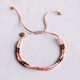 Dubbele miyuki armband - roze/naakt/bordeaux - Selva & Co