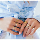 Minimalistische ring van roestvrij staal met hart - goud - Selva & Co