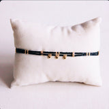 Dubbele Miyuki-armband met 3 mini hartjes - zwart - Selva & Co