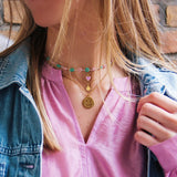 RVS fijne ketting met mini bloem - goud - Selva & Co
