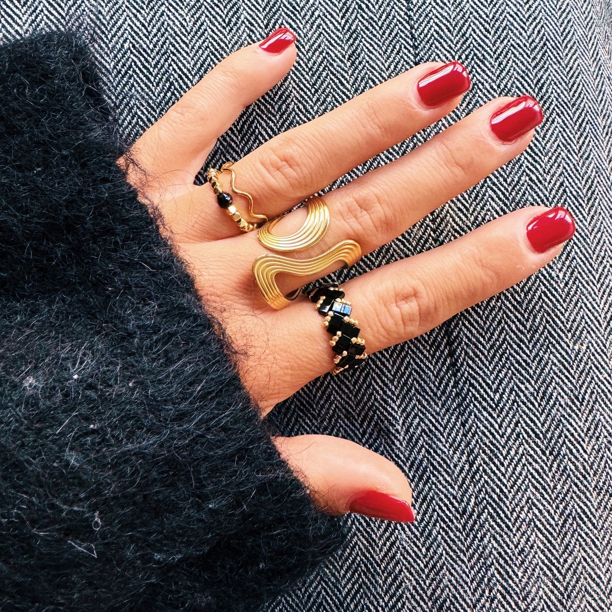 Statement Retro ring - gold - Selva & Co