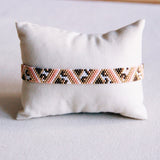 Weaving bracelet with zigzag and leopard print - salmon/brown/white - Selva & Co