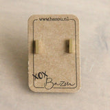 OS402 - Tbar stainless steel ear stud - gold - Selva & Co
