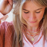 Beaded necklace orange/pink/nude - Selva & Co