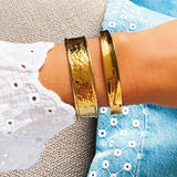 Glanzende open bangle - goud - Selva & Co