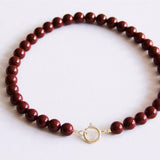Natuursteen kralenketting XL - bordeaux - Selva & Co