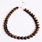 XL Kralenketting Hars hart - bruin - Selva & Co