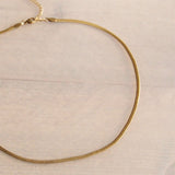 Flat “Snake” chain 3mm - gold color - Selva & Co